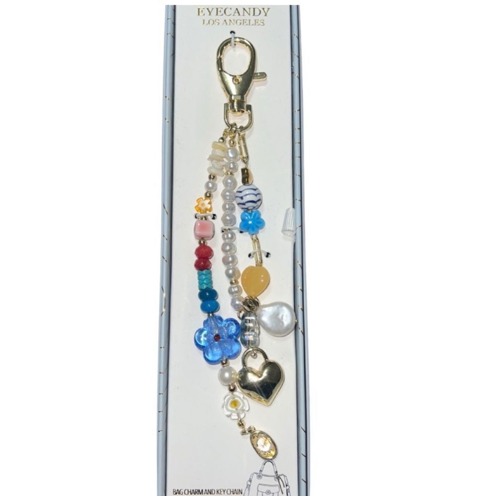 EyeCandy Los Angeles Multicolor Beaded Key & Card Holder Charm